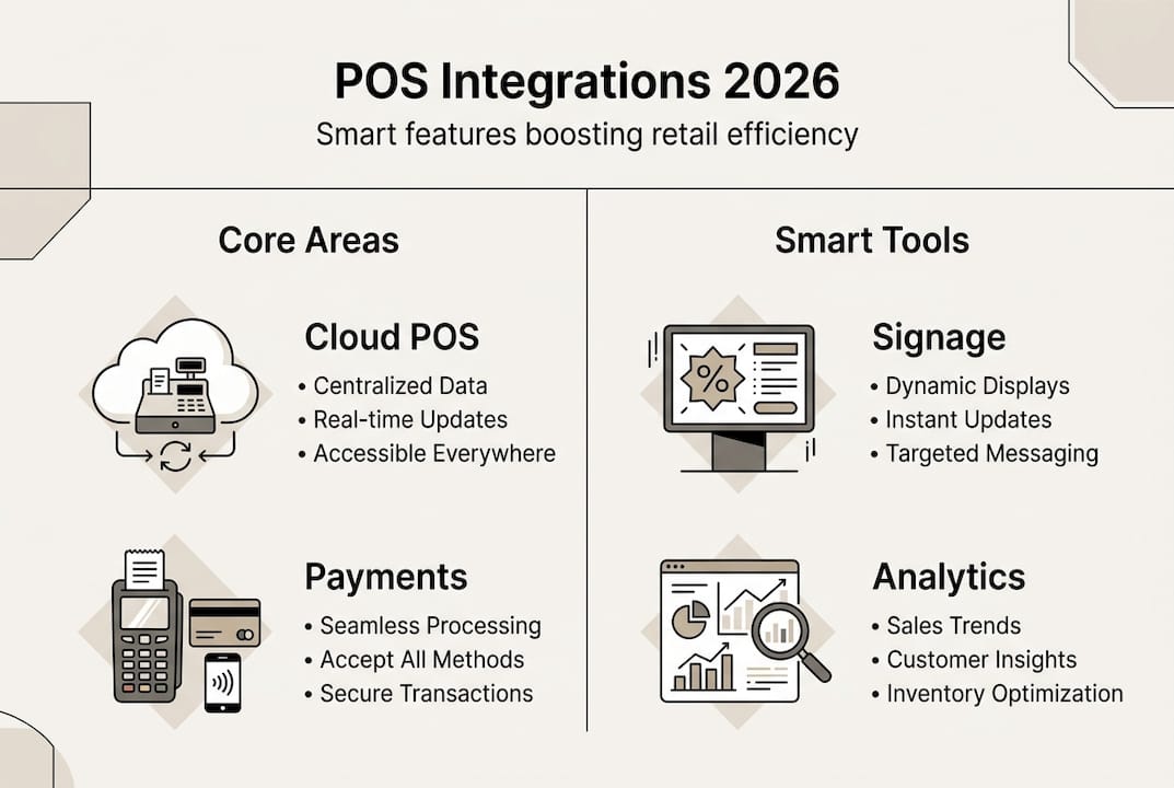 Infographic of POS integrations and features