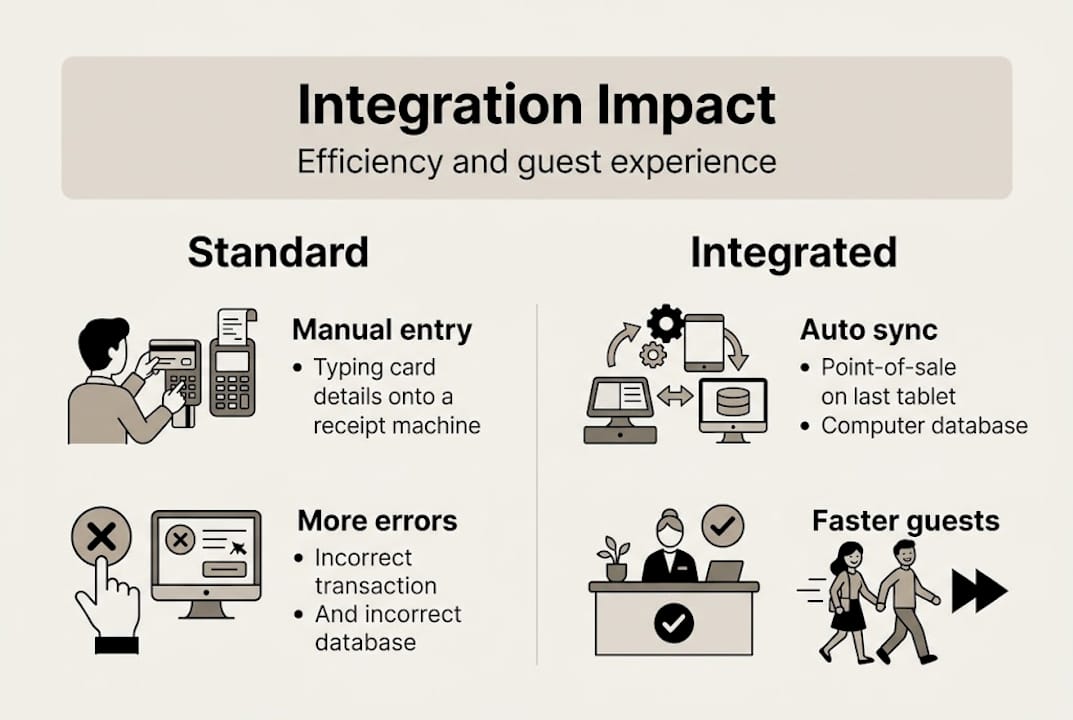 Infographic comparing integrated and standard payments