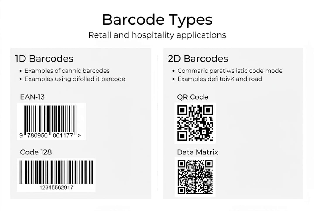 Infographic of common barcode types for retail