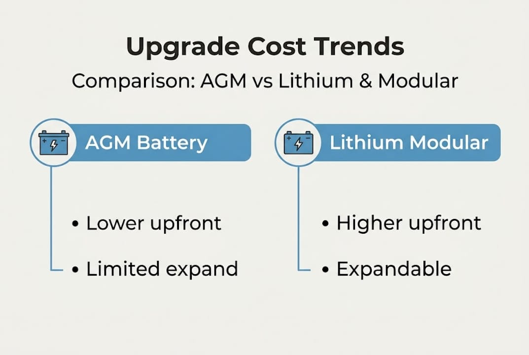 Infographic shows AGM vs lithium upgrade cost