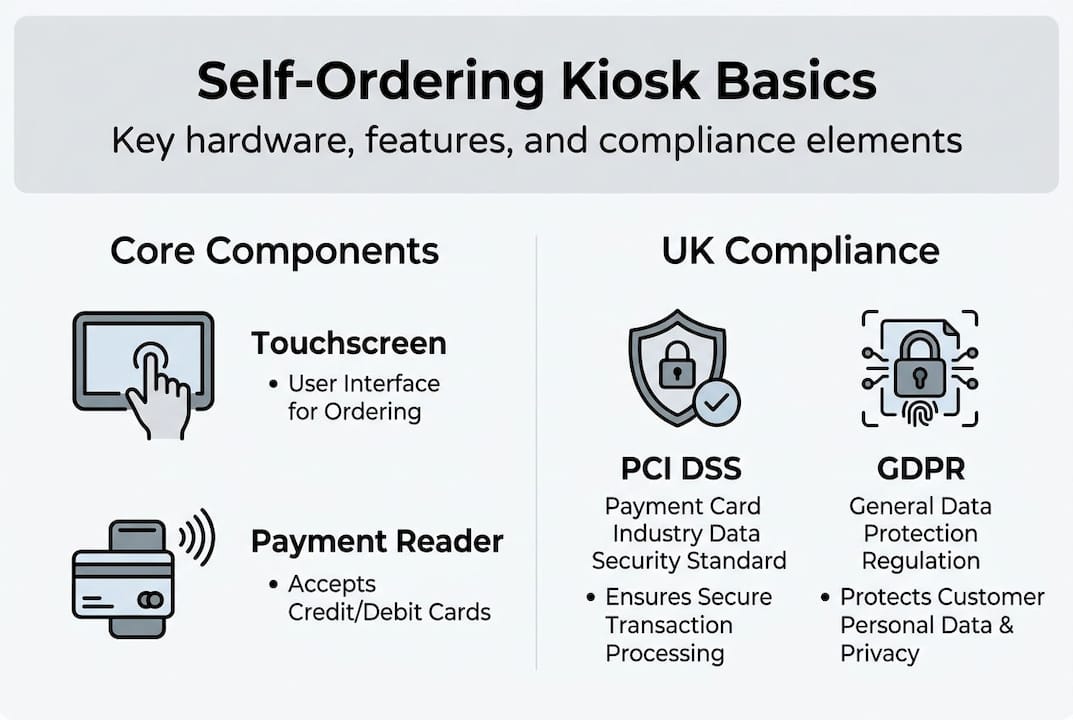Infographic of kiosk components and compliance