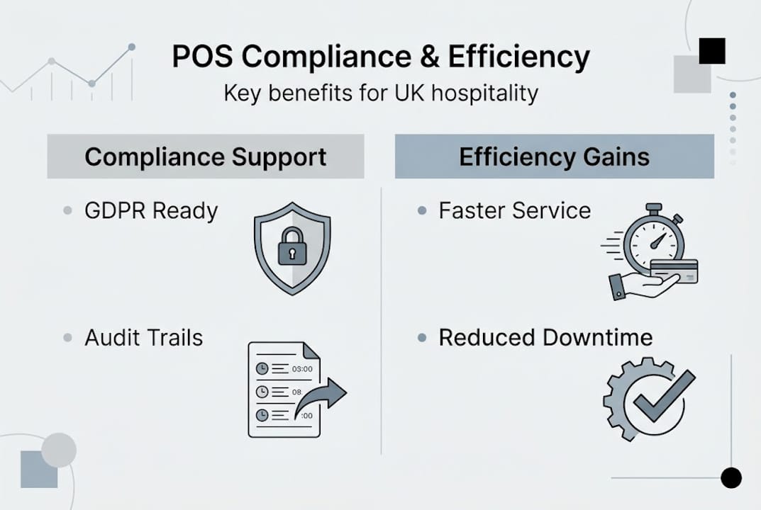 Infographic showing compliance and efficiency POS benefits