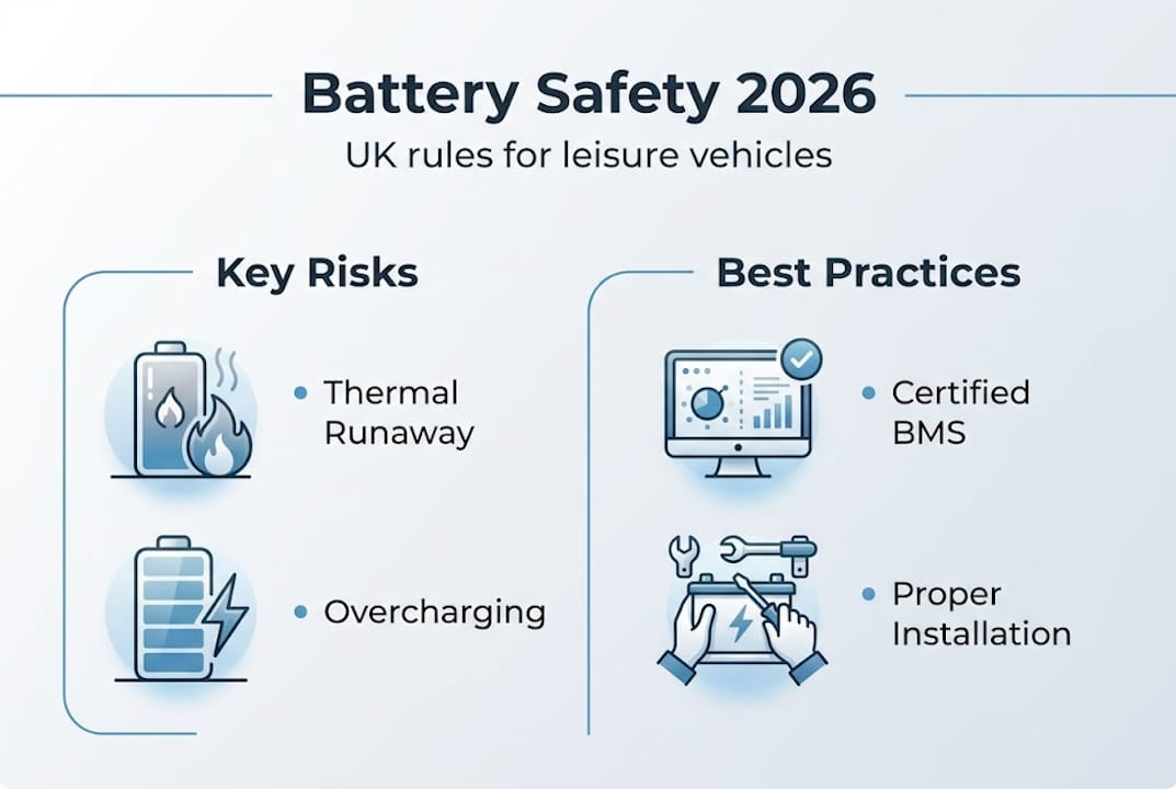 Infographic showing battery safety and best practices comparison
