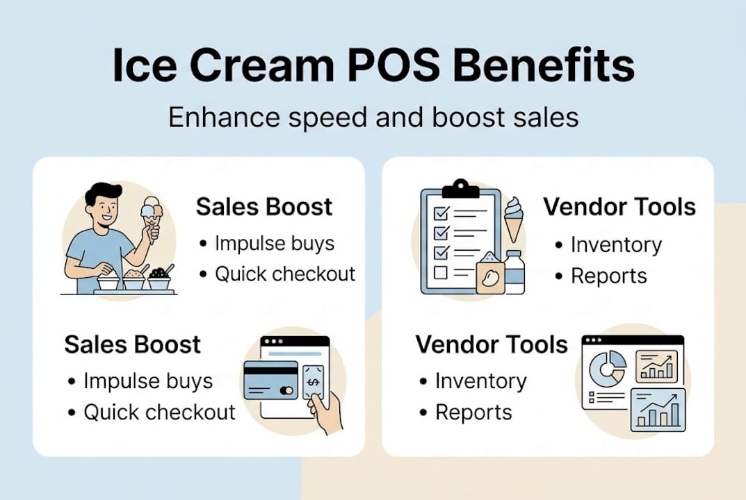 Infographic showing ice cream POS benefits