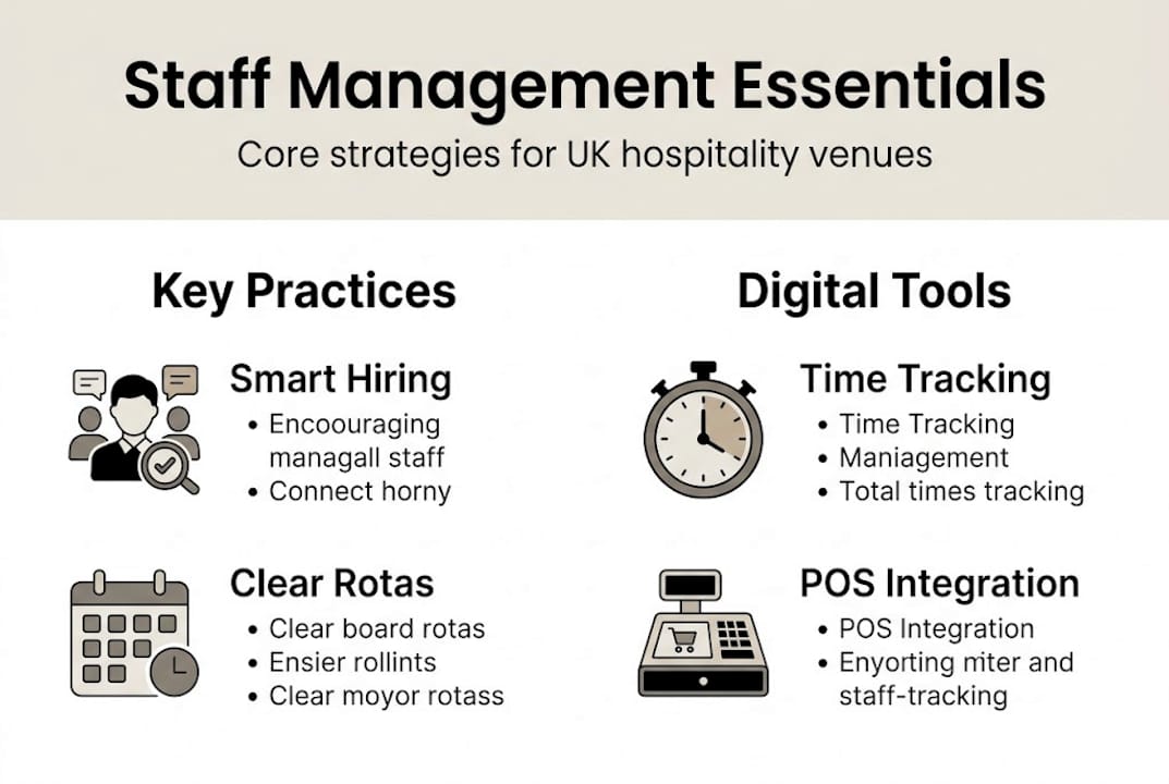 Infographic of staff management strategies summary