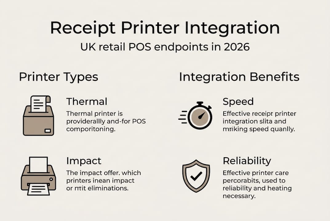Infographic showing receipt printer types and benefits