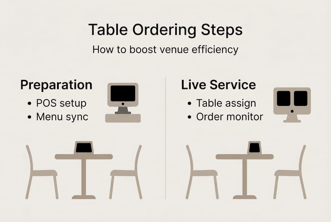Infographic table ordering steps summary