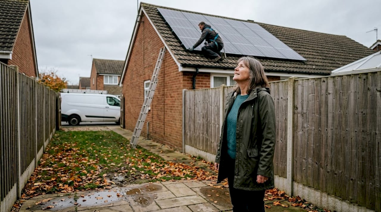 Solar panels installation on UK house