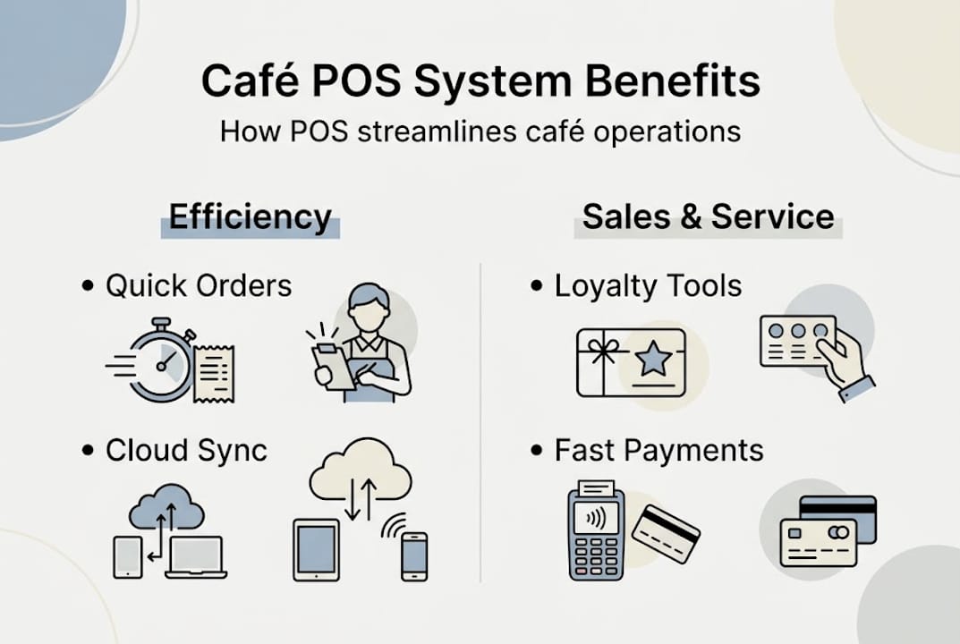Infographic on café POS system benefits