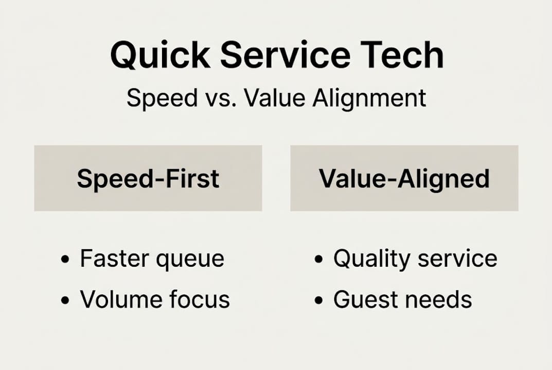 Infographic contrasting speed and value alignment
