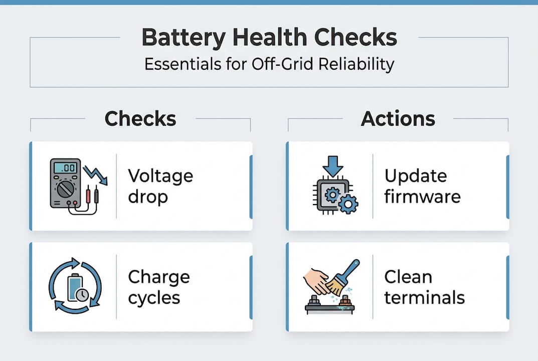 Infographic battery monitoring quick checklist