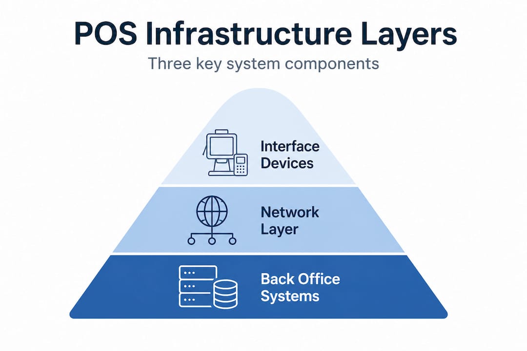 Hierarchy infographic showing POS infrastructure layers
