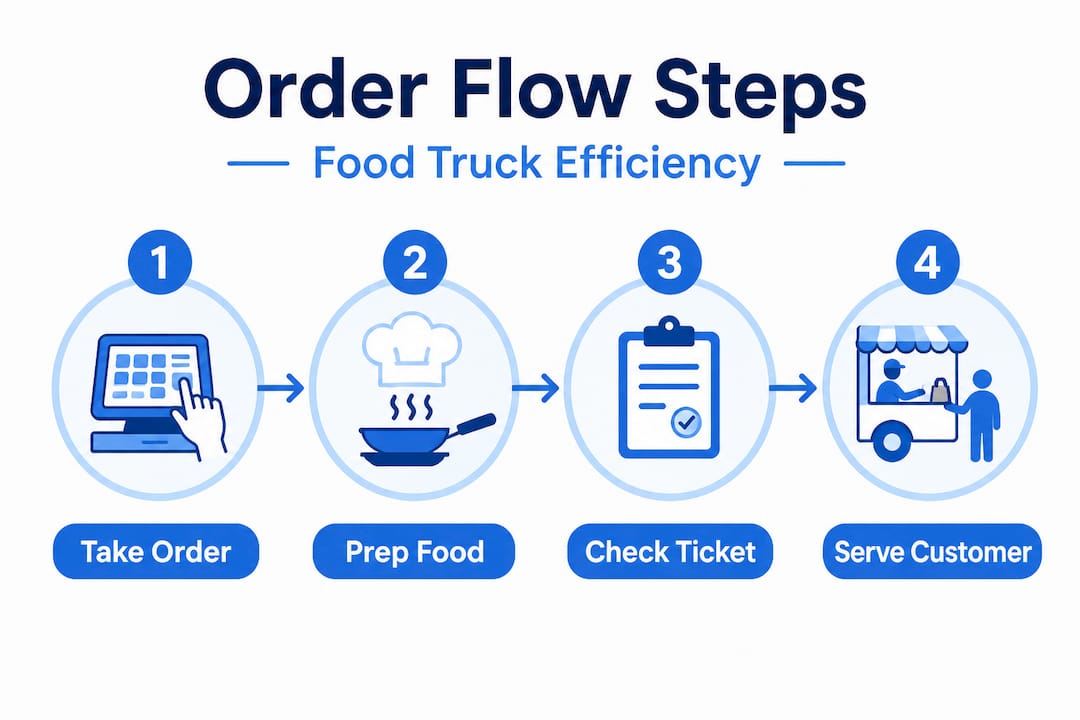 Infographic shows efficient food truck order steps