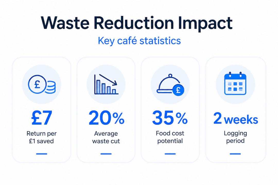 Infographic showing key café inventory waste statistics