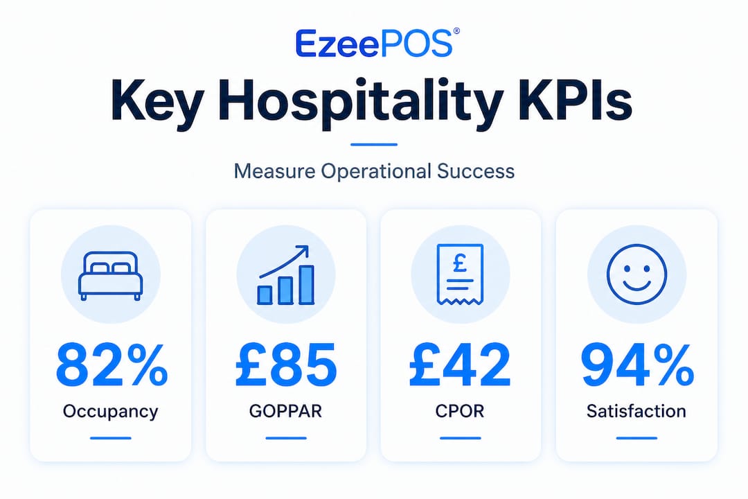 Infographic with key hospitality KPI statistics