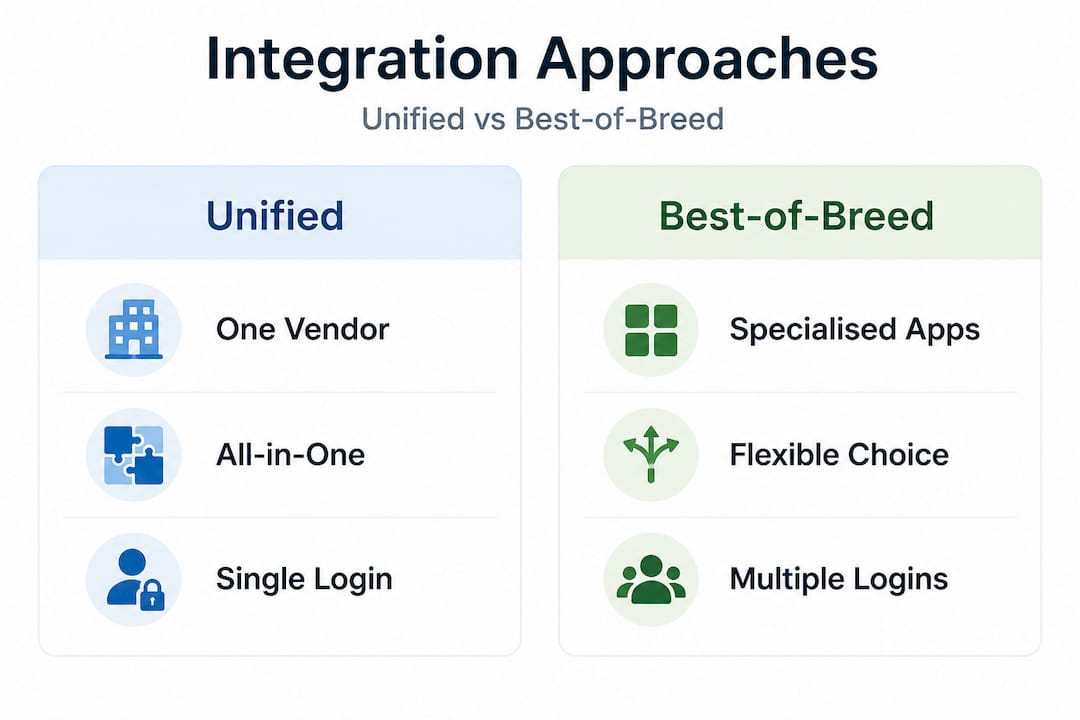 Infographic comparing unified and best-of-breed POS