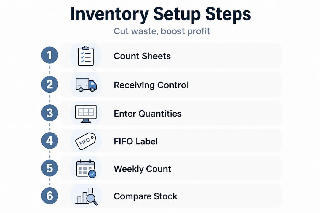 Infographic showing step-by-step inventory process