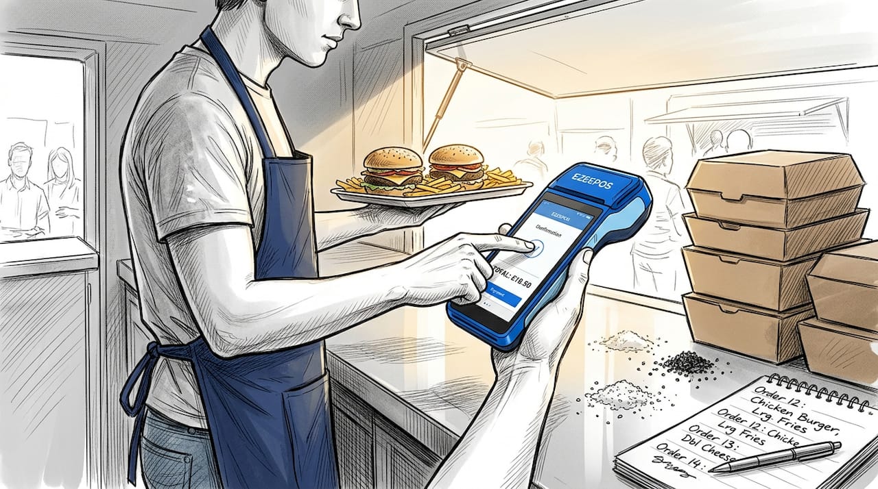 Staff multitasking with POS device