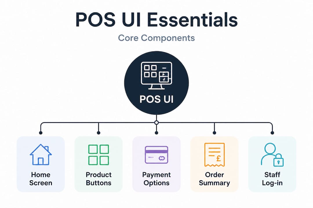 Infographic hierarchy of key POS UI components