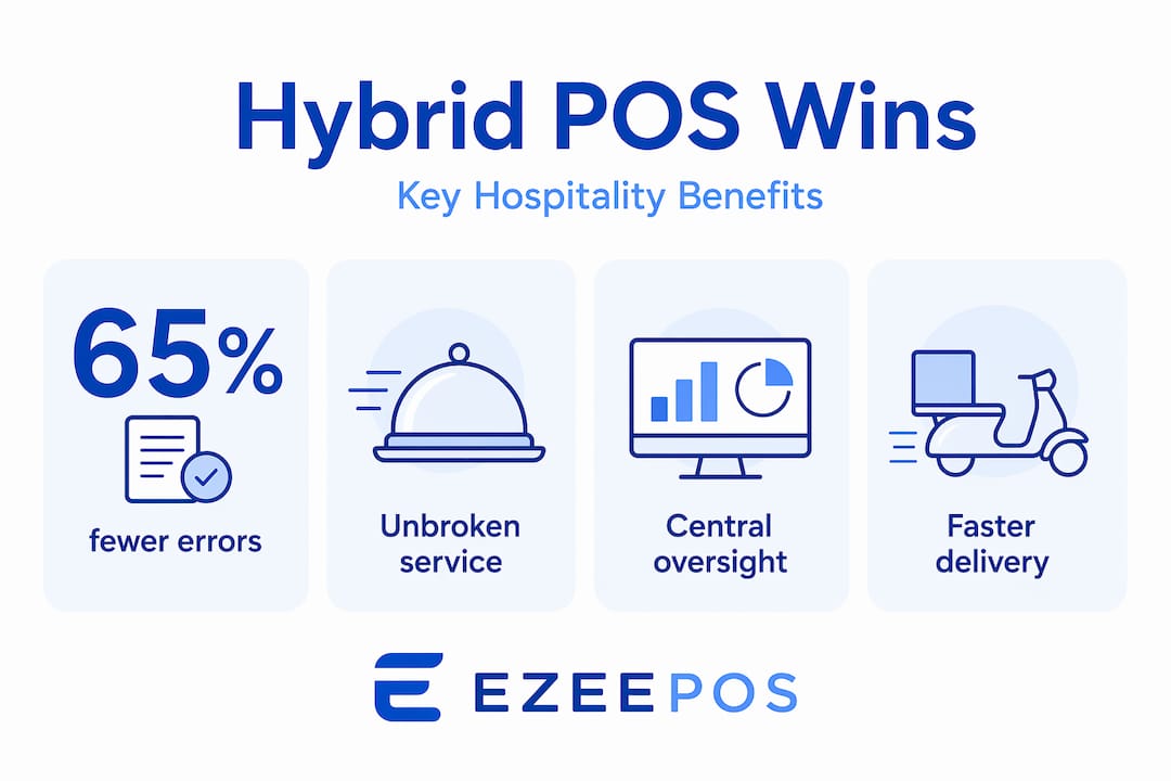 Infographic showing hybrid POS benefits for hospitality