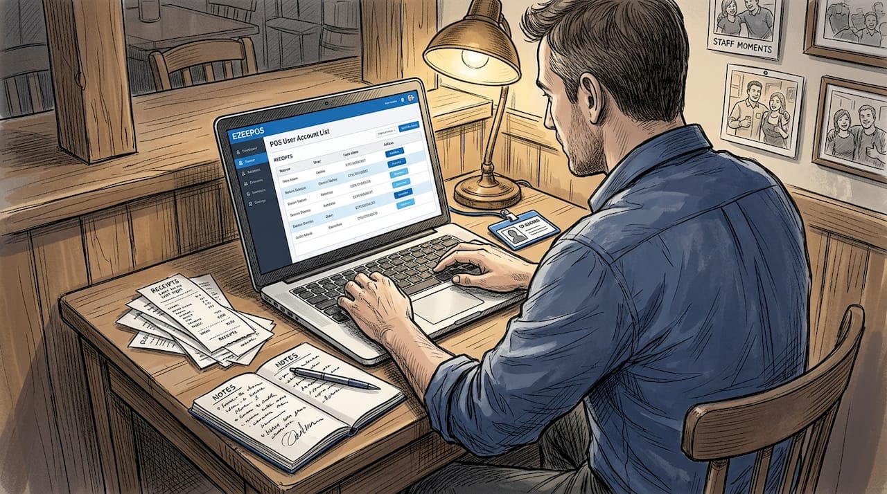 Manager reviews POS access control settings