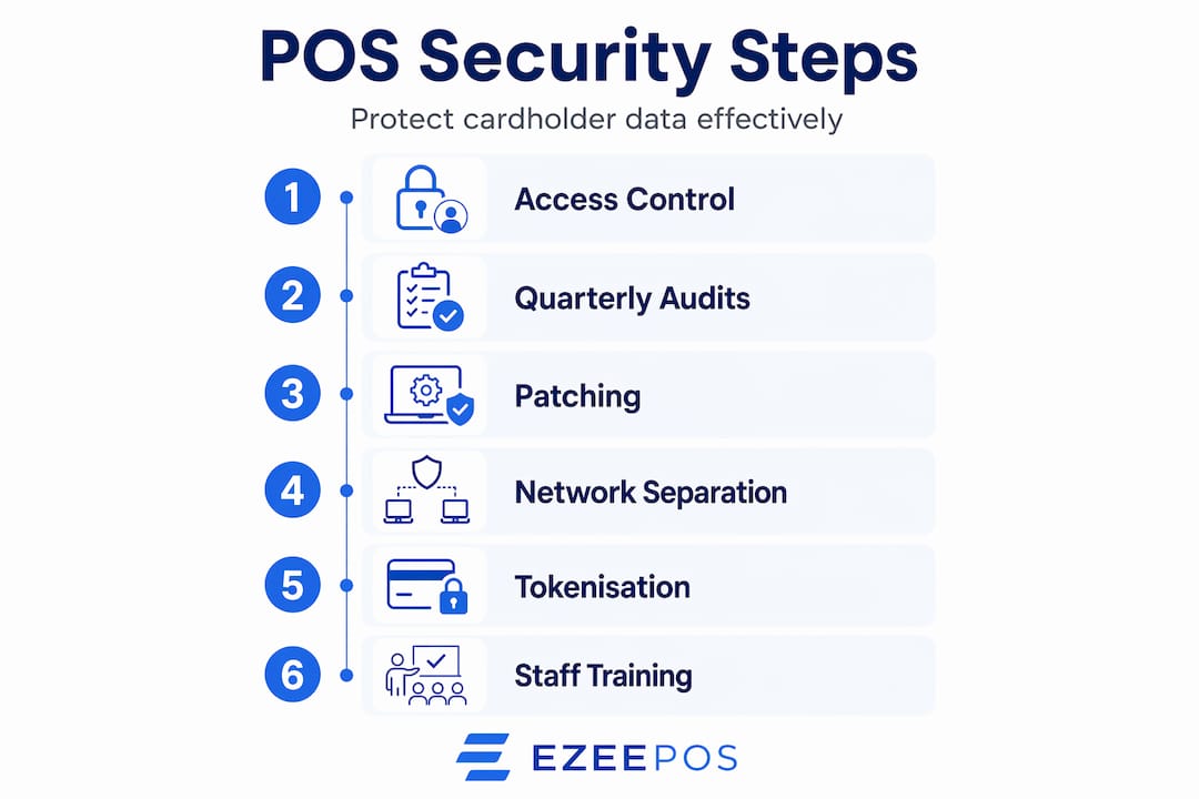 Infographic outlining key POS security steps