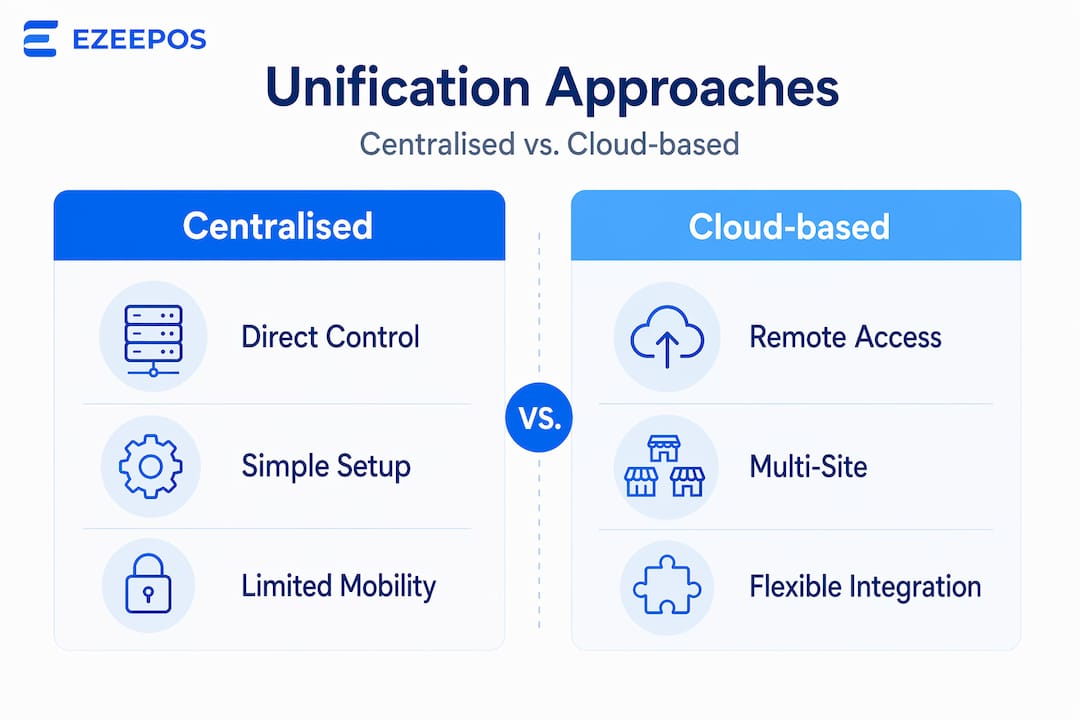 Infographic comparing POS unification types