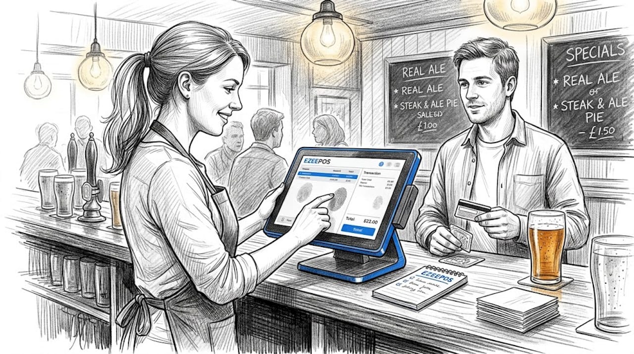 Bartender processing payment during internet outage