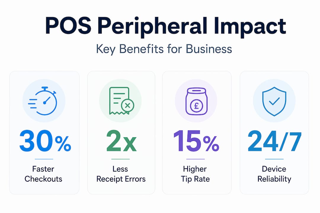 Infographic with business impact stats for POS peripherals