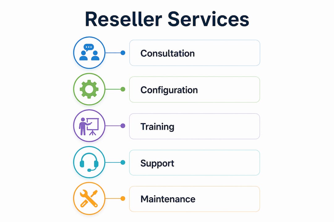 Infographic showing POS reseller key services stages