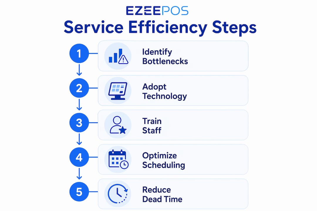 Infographic showing steps to improve table service efficiency
