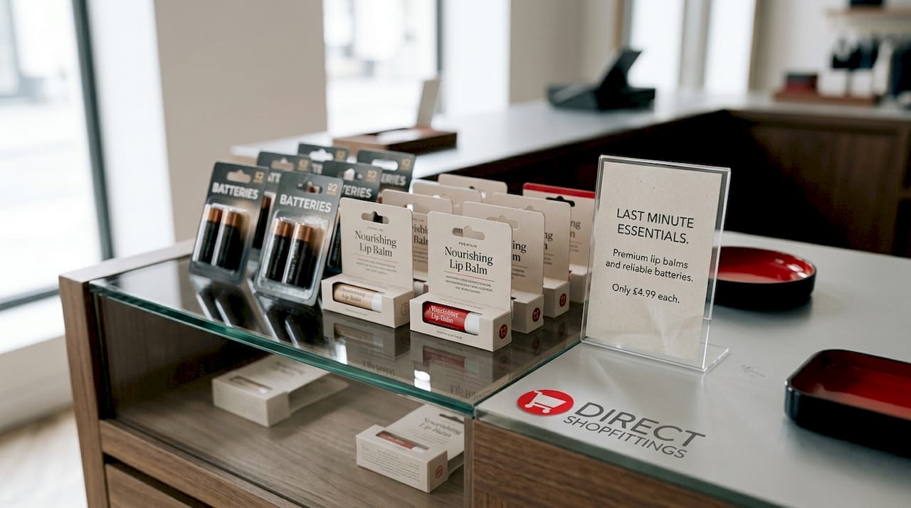Close-up retail counter product display