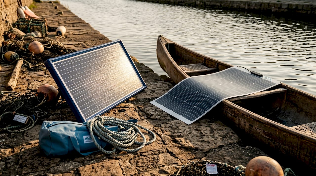 Comparison of rigid and flexible boat solar panels