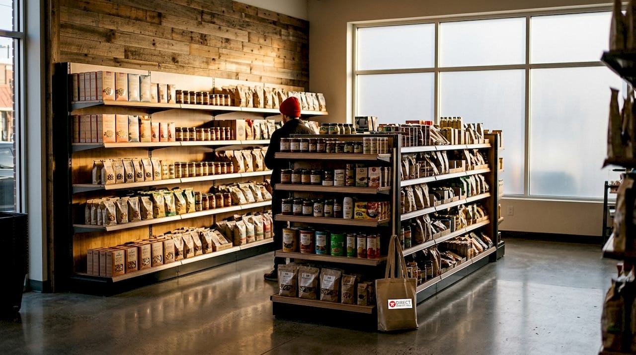 The role of gondola shelving in retail stores 2 Side view of wall and island gondola shelving
