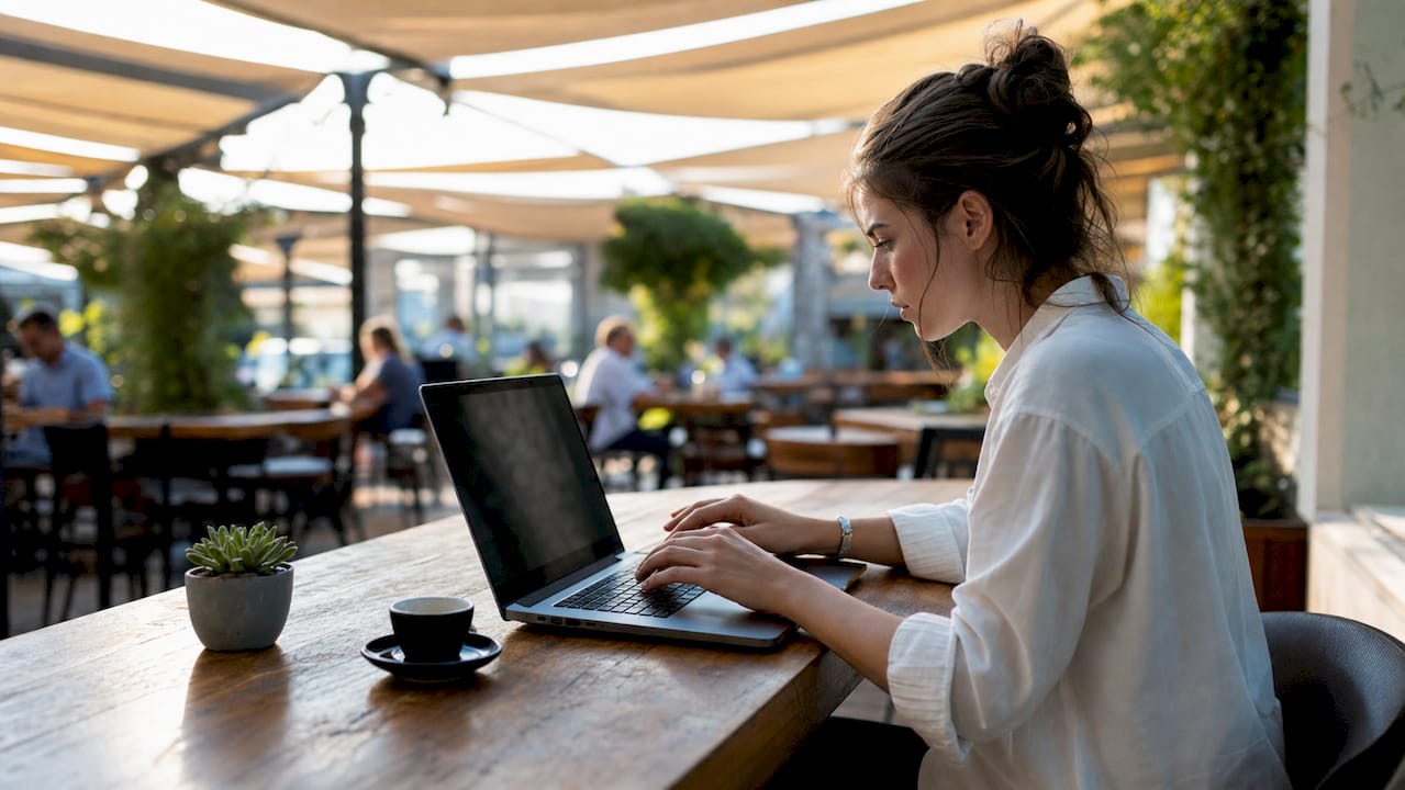 IT specialist configuring hospitality software platform