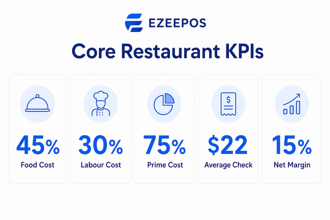 Infographic with core restaurant KPIs in 2026