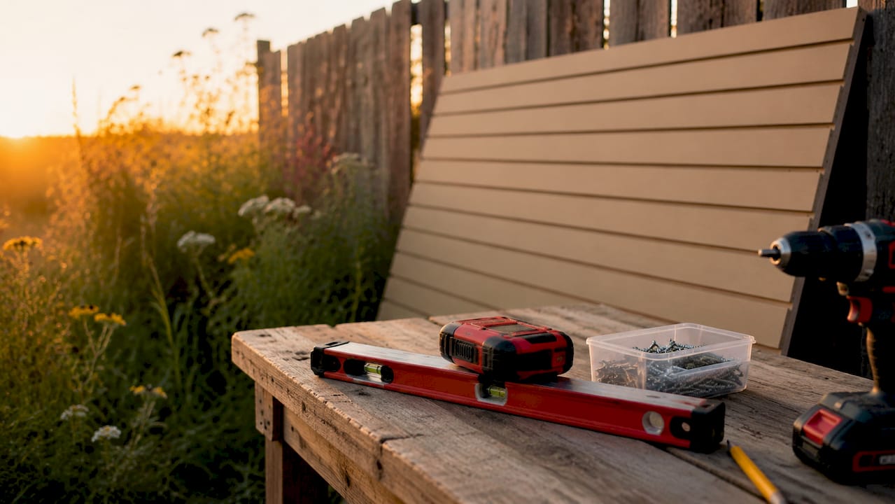 Tools and materials for slatwall installation
