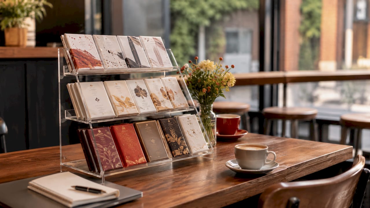 Countertop display stand types: a retail guide 1 Wooden tiered countertop display with candy