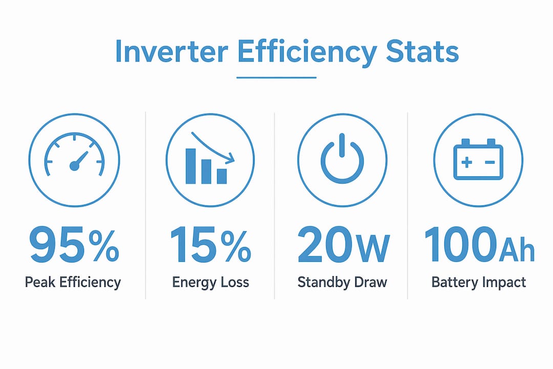 Infographic showing marine inverter efficiency statistics