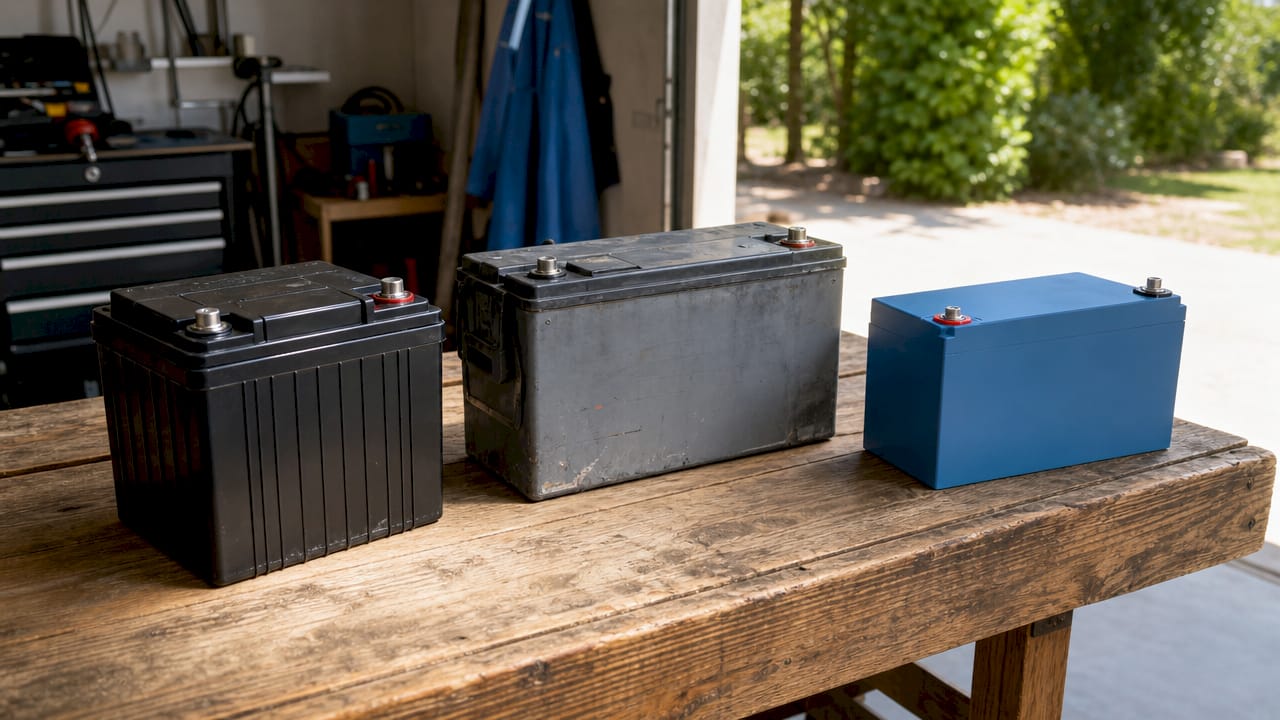 Different types AGM lead acid LiFePO4 batteries