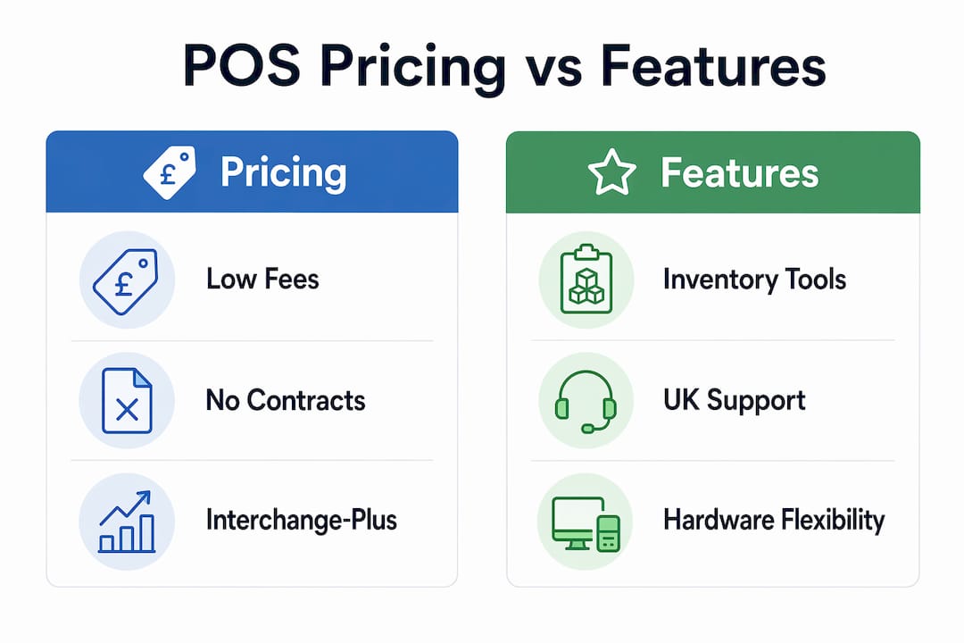 Infographic comparing POS pricing and features