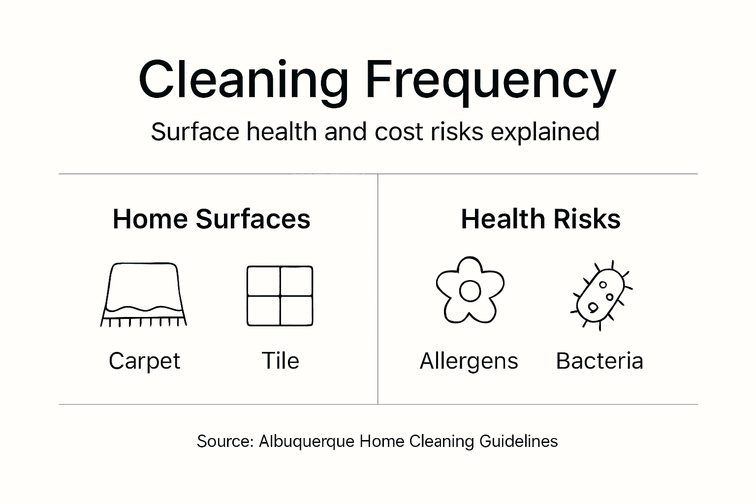 Infographic outlining cleaning frequency and health risks