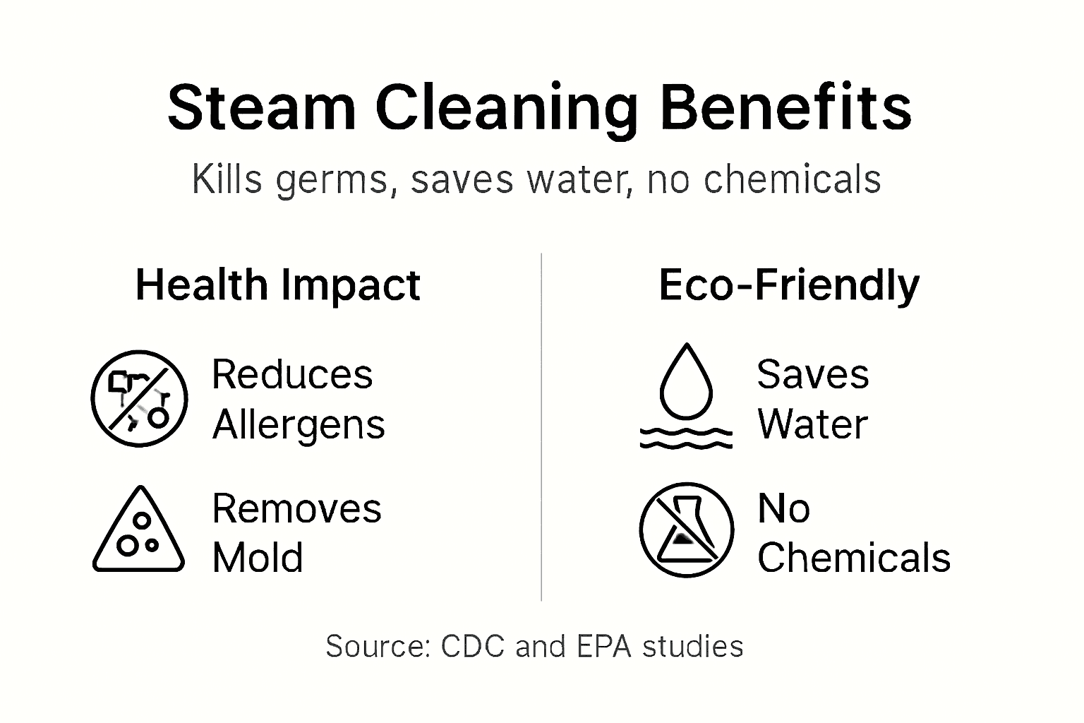Infographic of steam cleaning benefits and impact