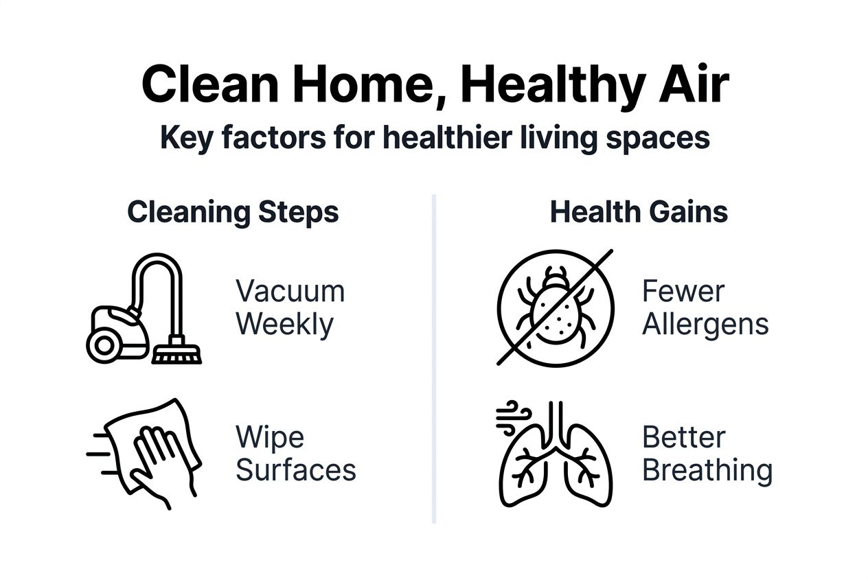 Infographic on home cleaning and air quality benefits