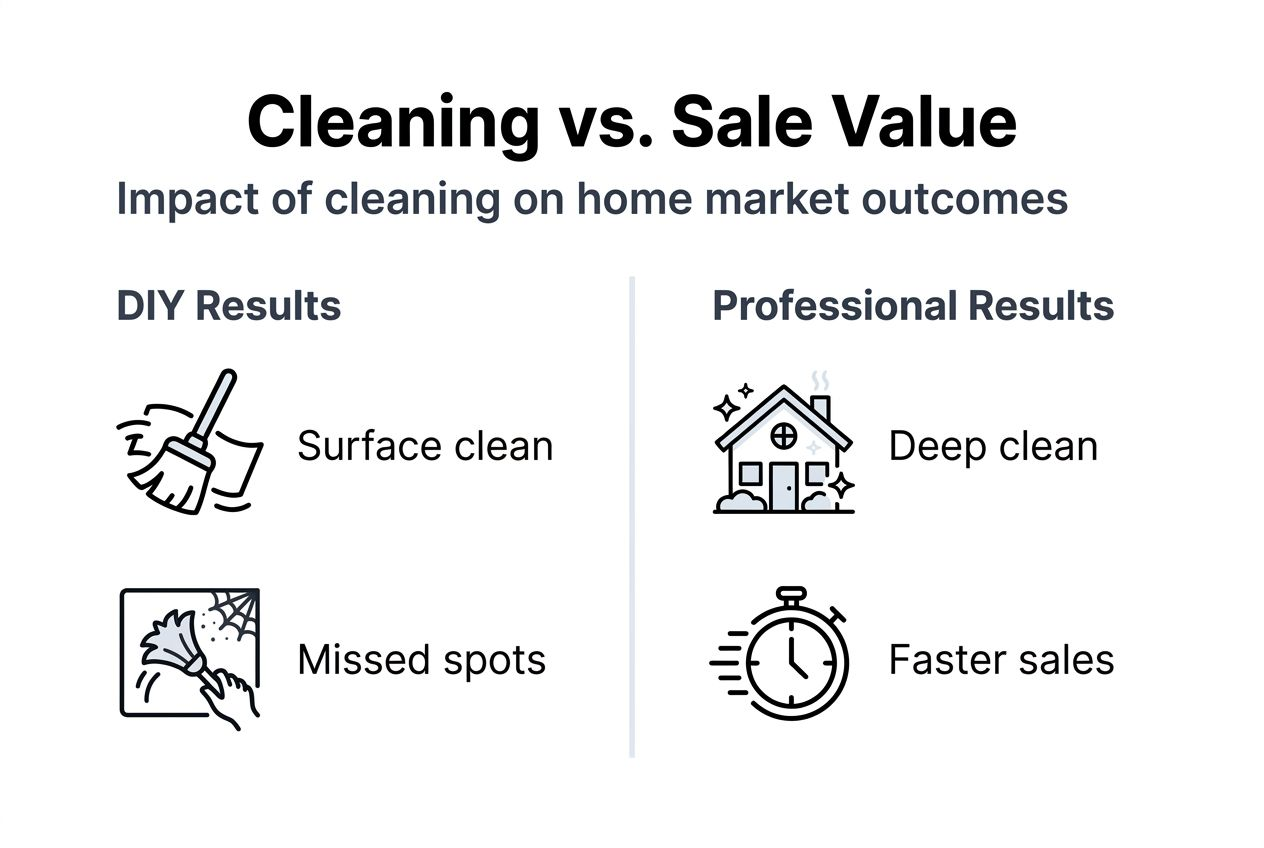 Infographic comparing DIY vs professional cleaning sale results