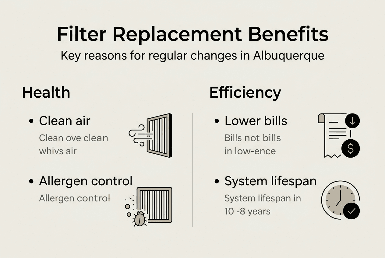 Infographic showing air duct filter replacement benefits