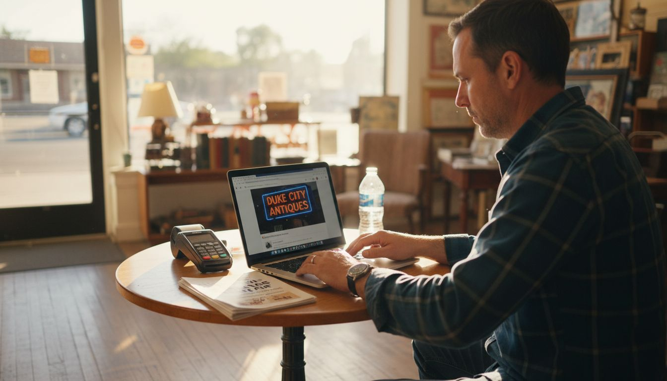 Business Owner Checks Local Seo On Albuquerque Map