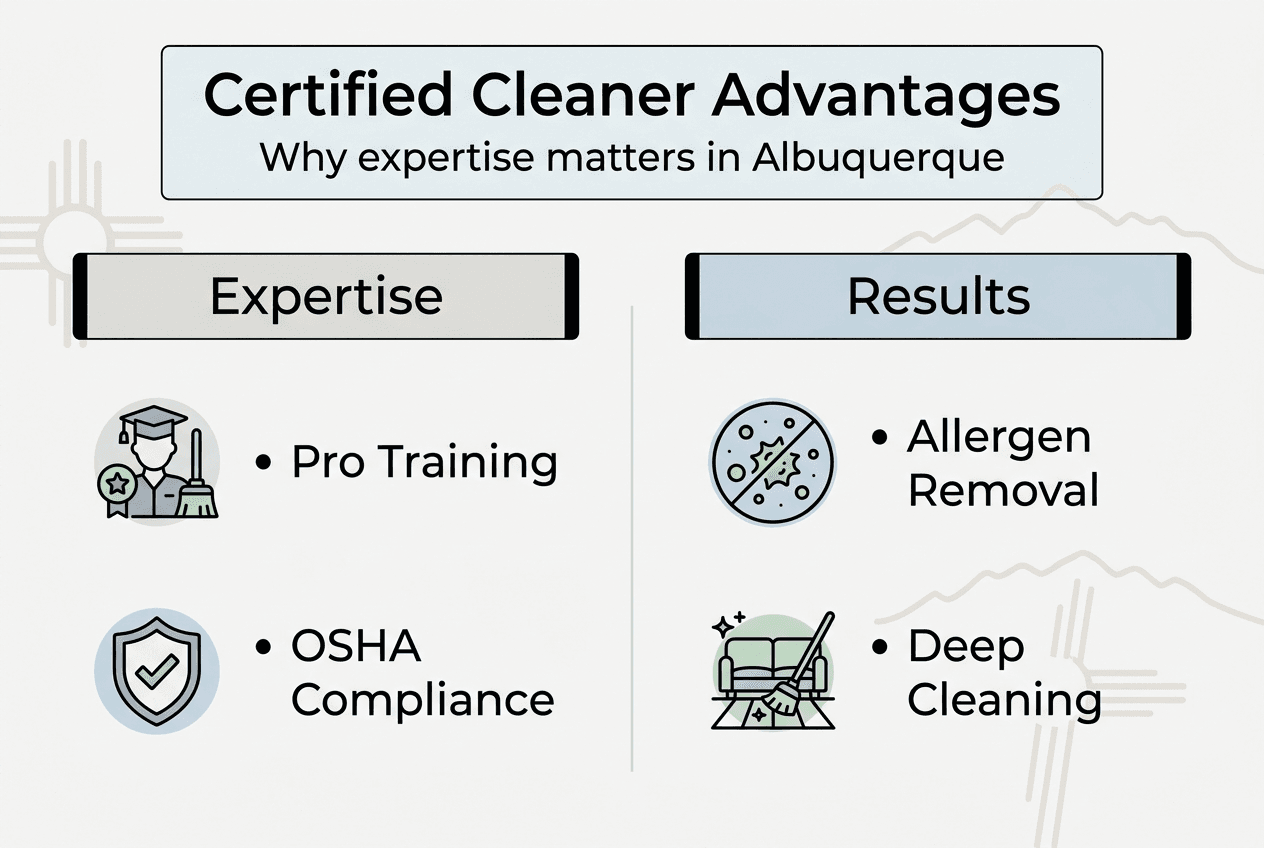 Infographic showing certified cleaner advantages