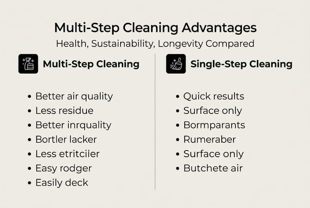 Infographic showing multi-step cleaning benefits