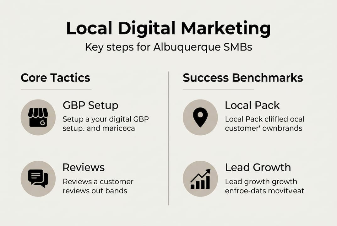 What is local digital marketing? A guide for Albuquerque SMBs 3 Infographic Of Local Digital Marketing Steps And Goals